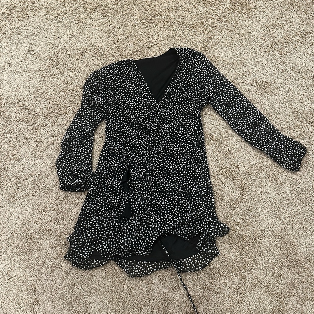 Worn once long sleeve polka dot dress